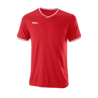 Koszulka tenisowa Wilson Team II High V-Neck czerwona męska